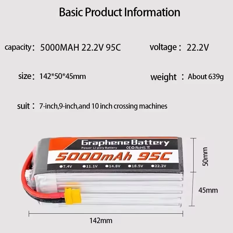 Akumulator LiPo 95C 22,2 V 6S  – 6S Lipo Battery 22.2V 5000Mah recenzja i cena
