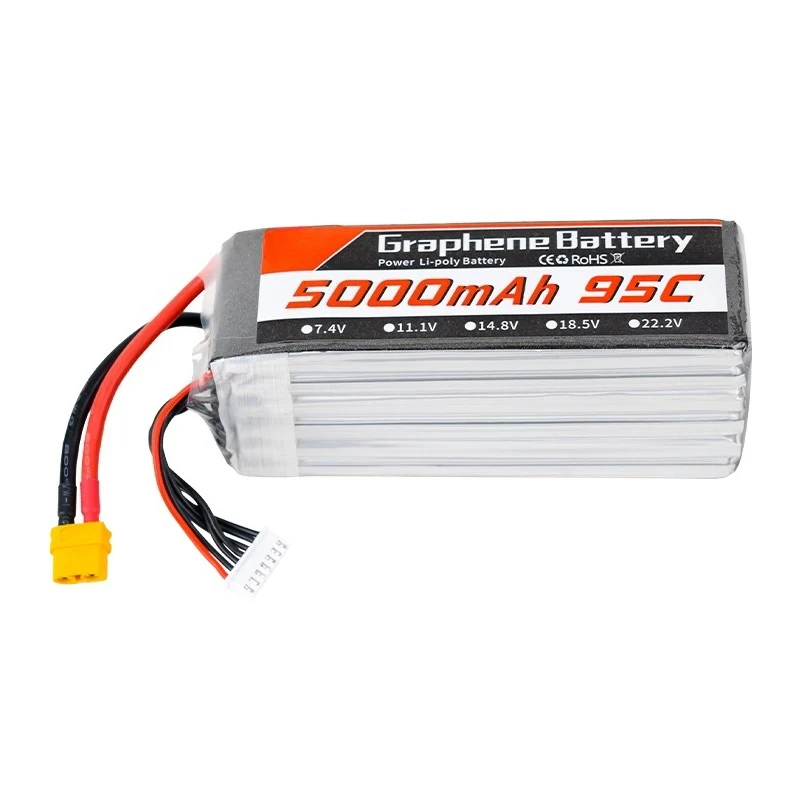 Bateria Lipo z grafenem, 5000  – 6S Lipo Battery 22.2V 5000Mah recenzja i cena